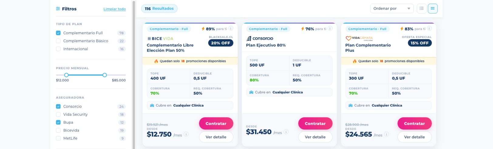 Rediseño Cards — Comparador Mobile