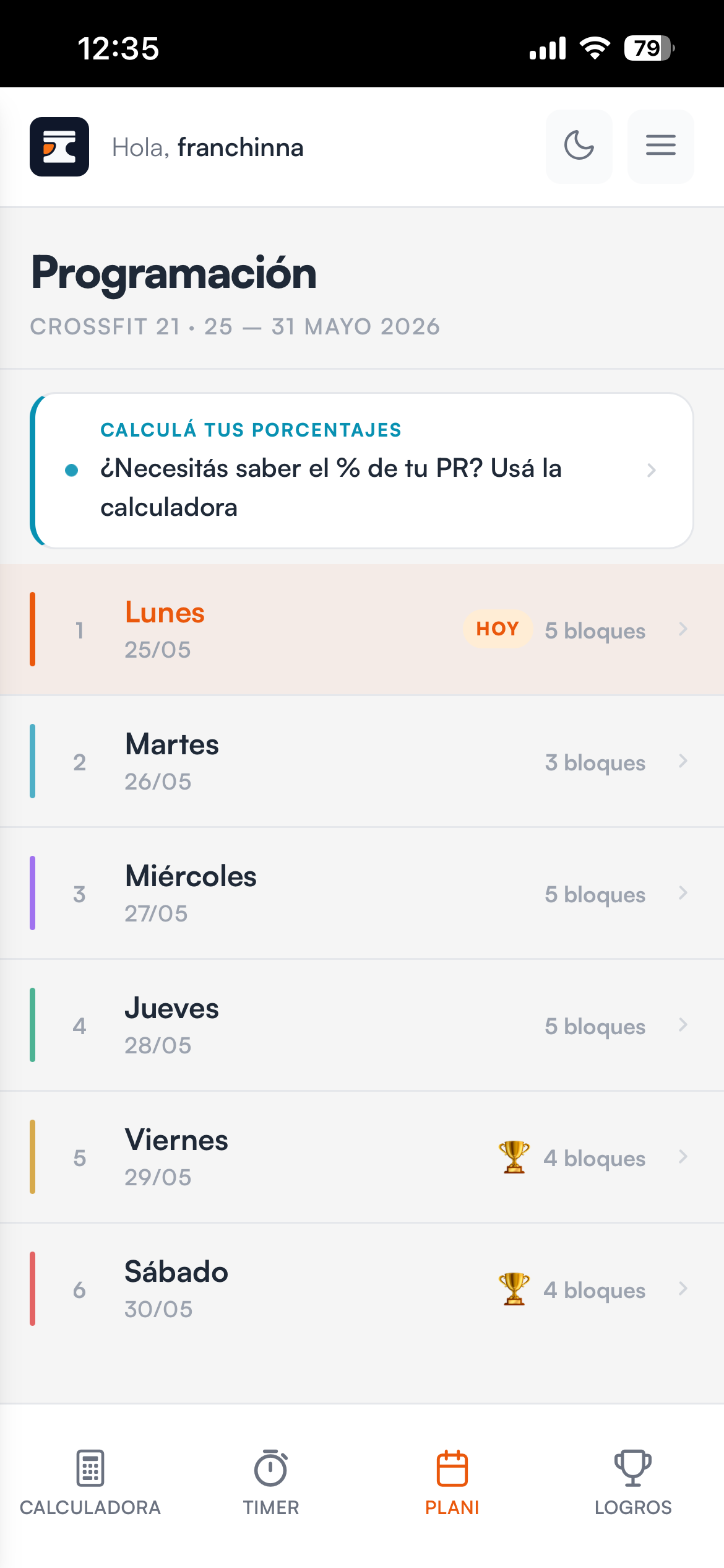 Yunke — Programación semanal